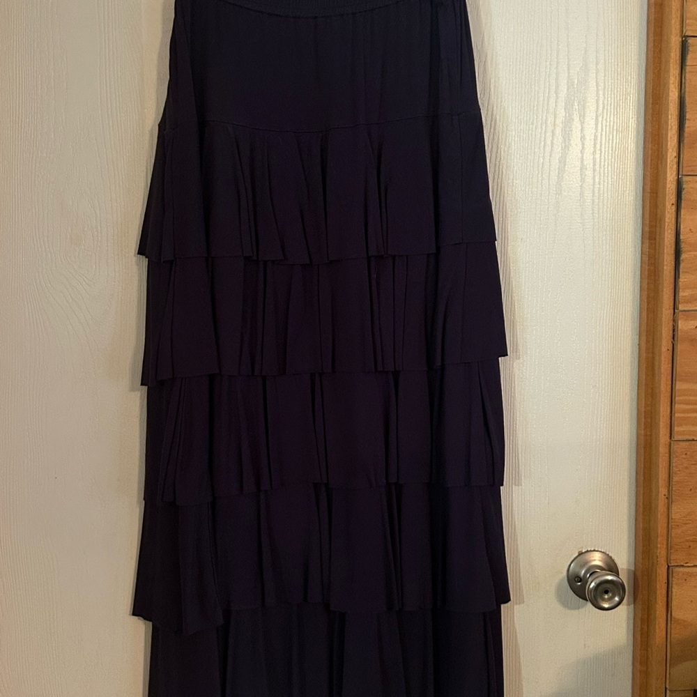 Dainty Jewells Navy Blue Layered Maxi Skirtsize Large